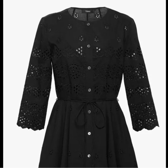 Theory Kalsingas Eyelet Dress 100% Cotton - Picture 2 of 9